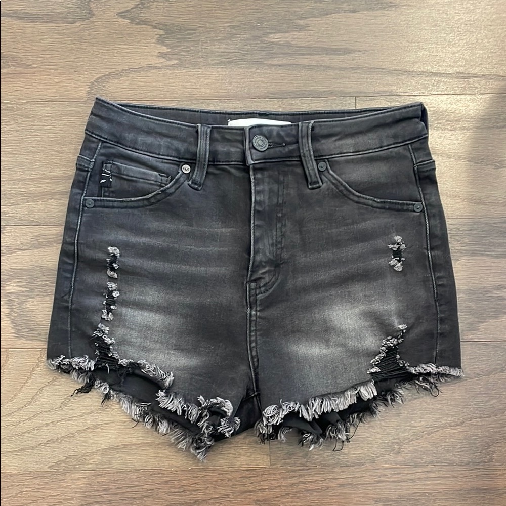 KanCan Black Raw Hem Denim Shorts - Size S